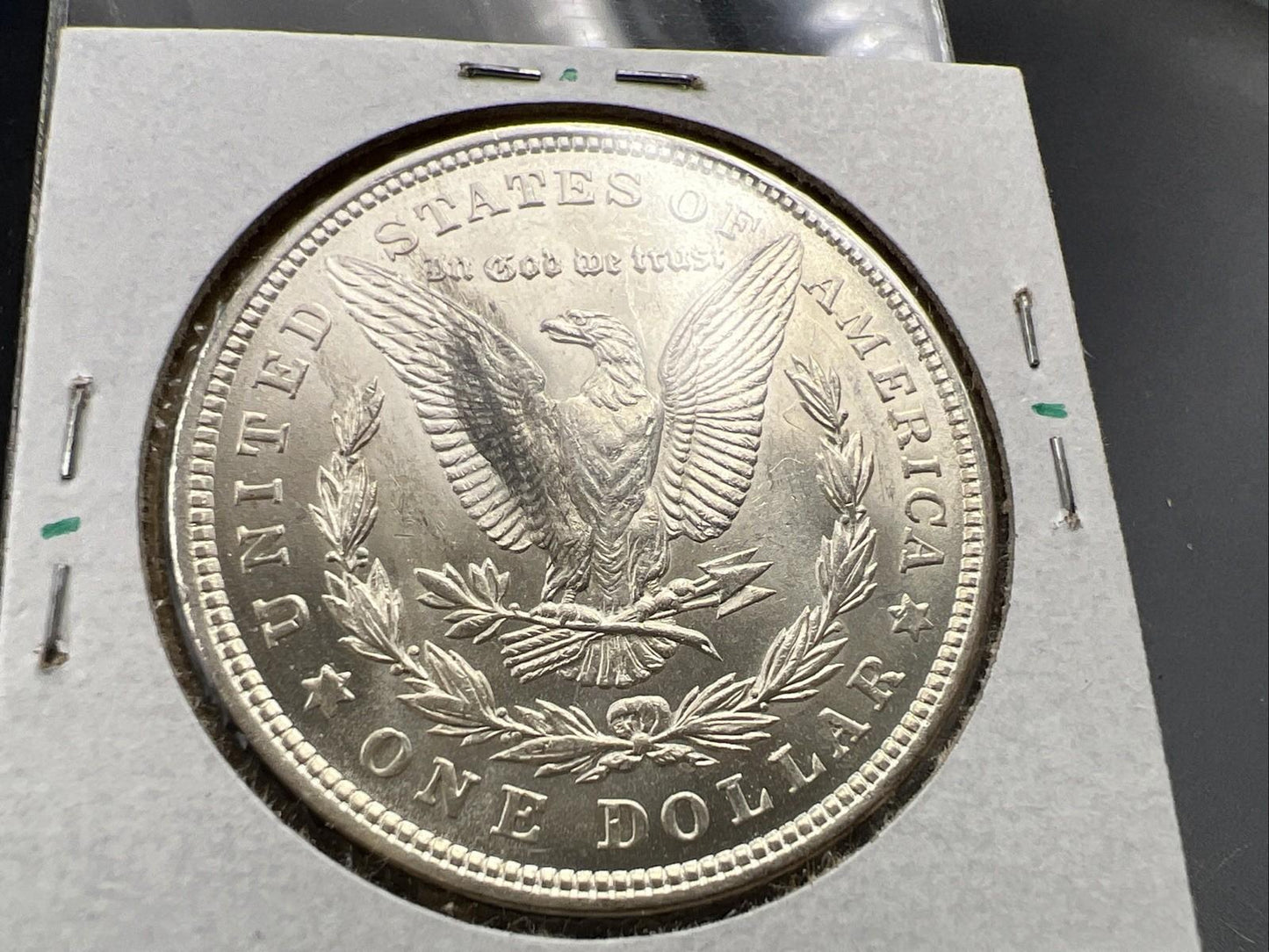 1921 P $1 Morgan Silver Dollar Error Coin Laminated Planchet Obverse UNC Details