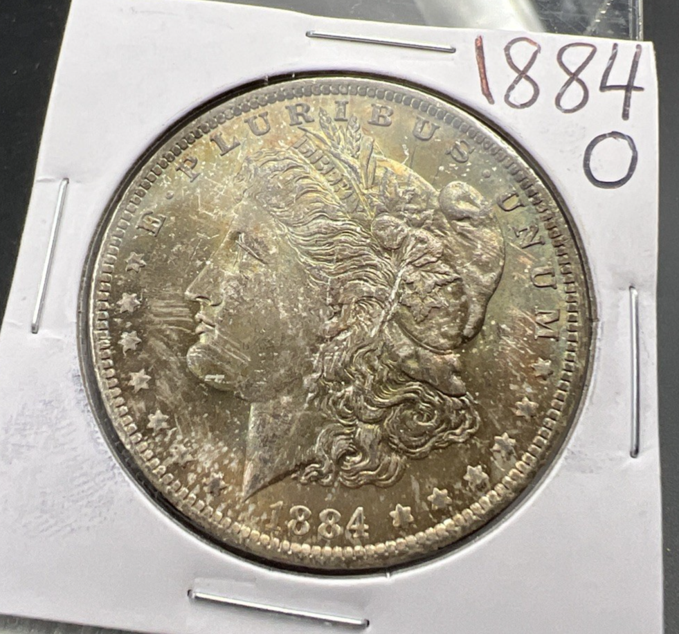 1884 O $1 Morgan Silver Dollar Coin Choice BU UNC PQ Toning Toner SK#A