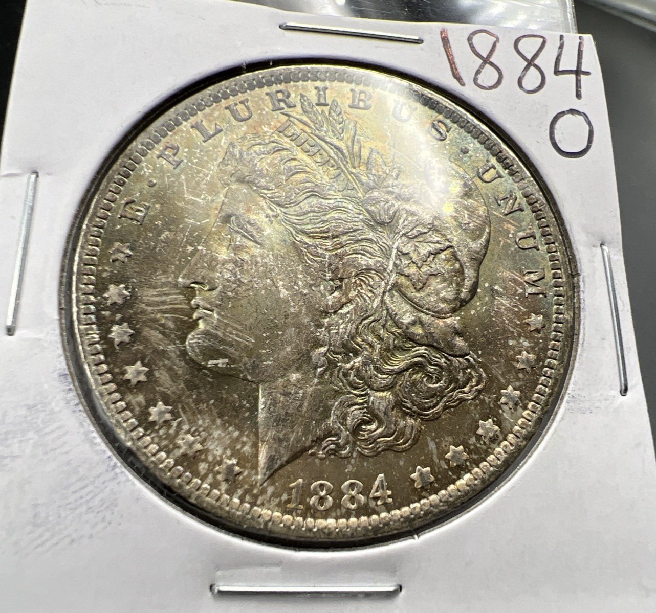 1884 O $1 Morgan Silver Dollar Coin Choice BU UNC PQ Toning Toner SK#A