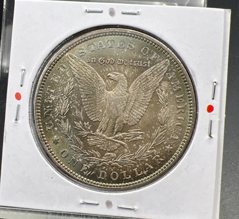 1887 P $1 Morgan Silver Dollar Coin PQ Toning Toner Choice BU UNC