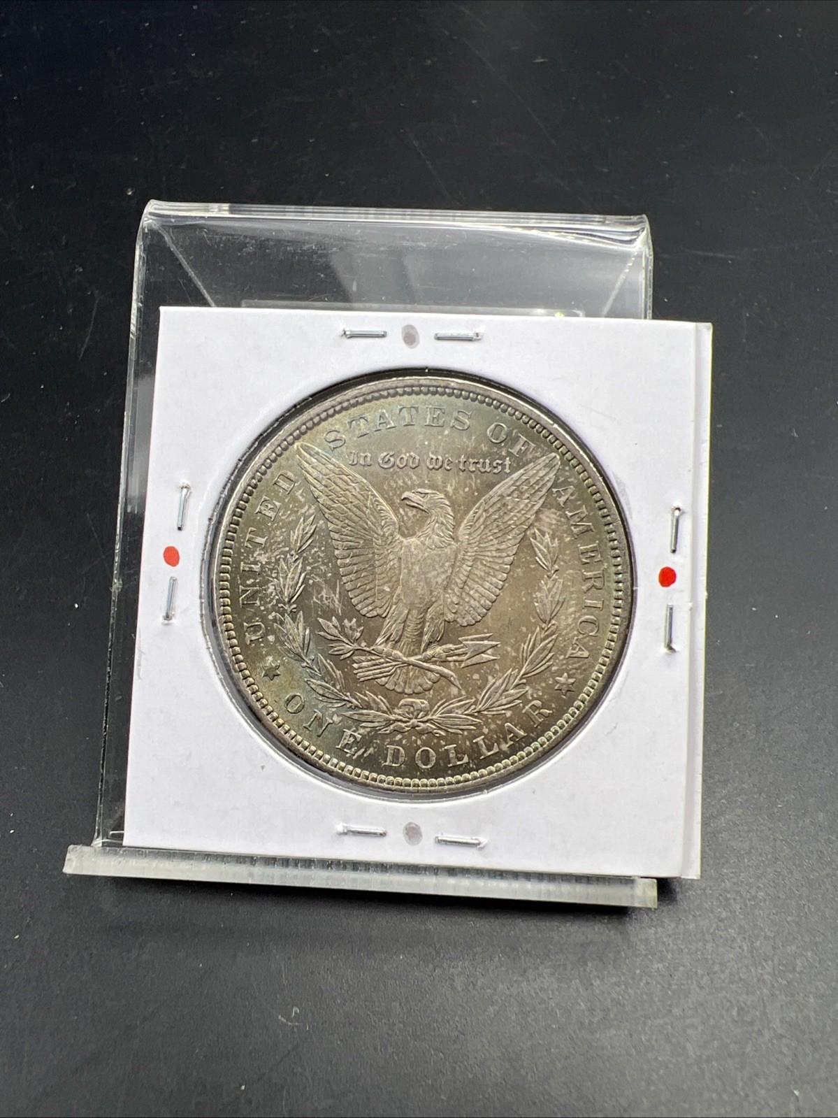 1887 P $1 Morgan Silver Dollar Coin PQ Toning Toner Choice BU UNC