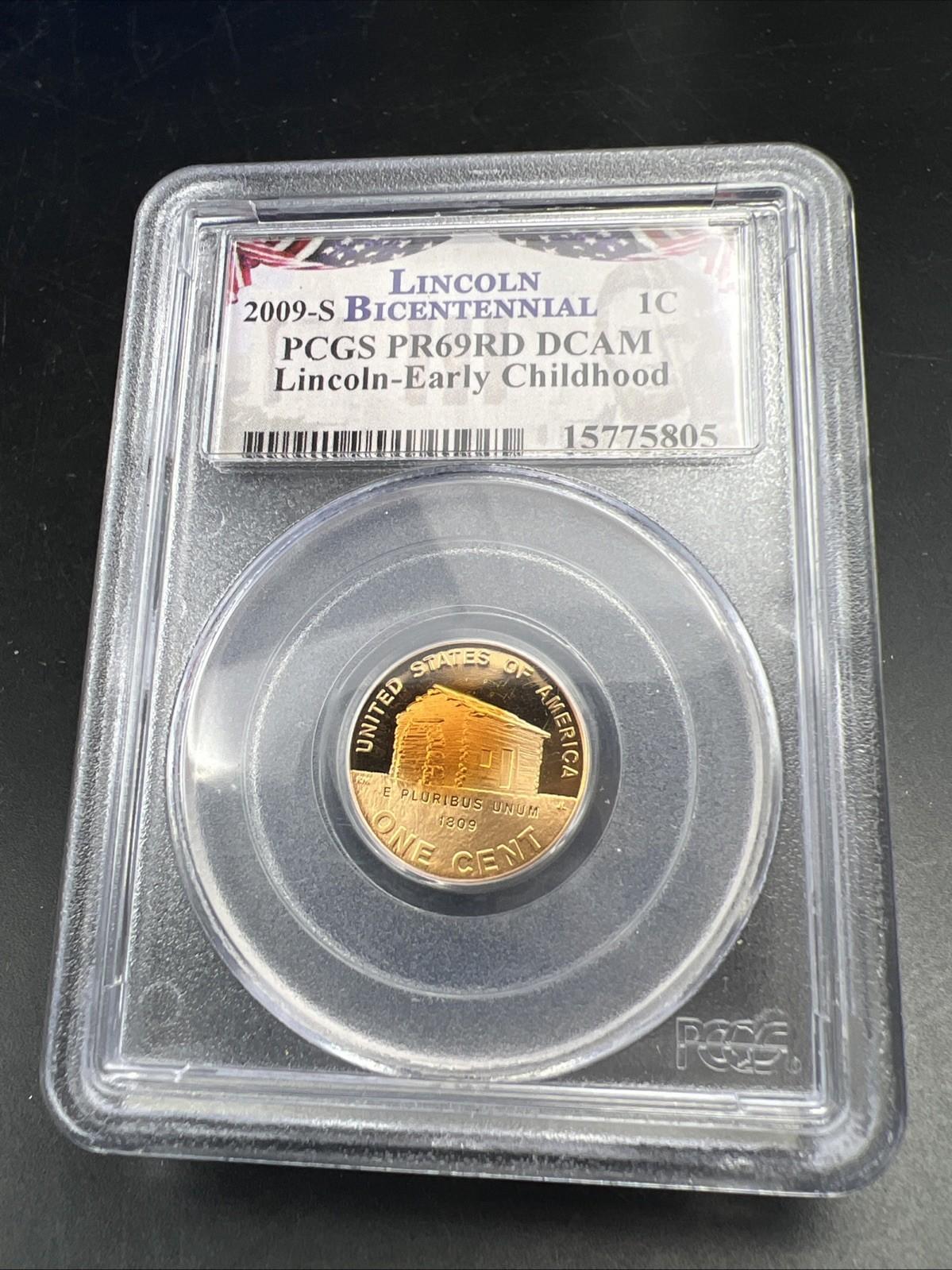 2009 S 1c Lincoln Bicentennial Commemorative Childhood Cent Coin PR69 DCAM PCGS
