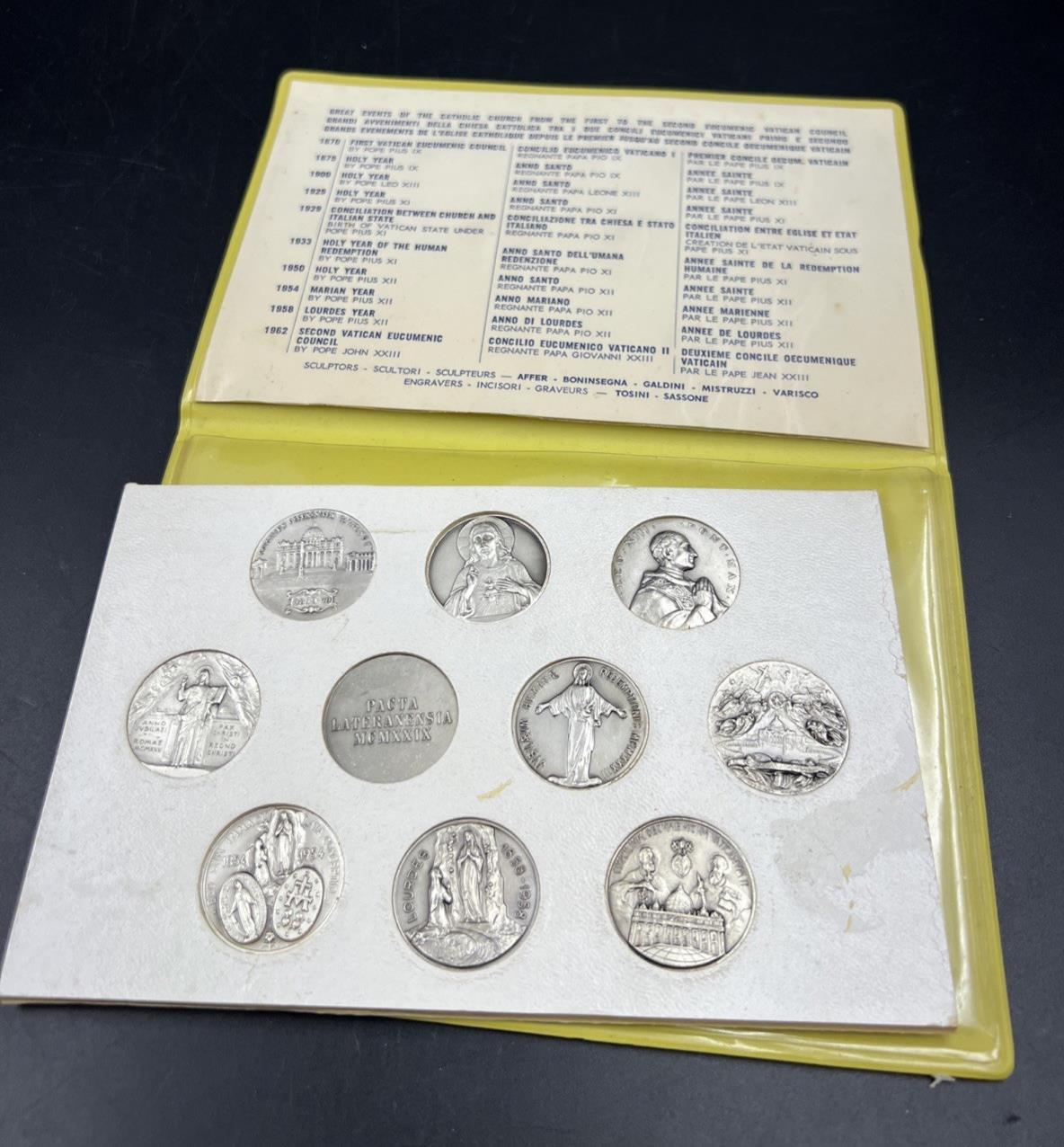 Great Events of the Catholic Church 10 Coin High Relief Medal Set in Folio