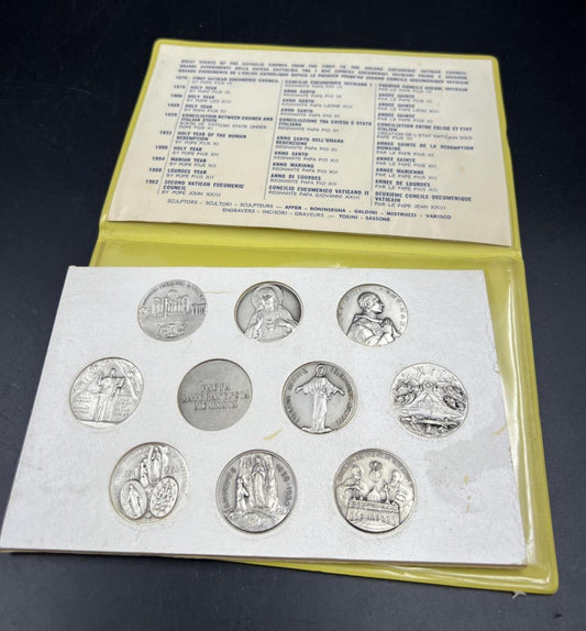 Great Events of the Catholic Church 10 Coin High Relief Medal Set in Folio