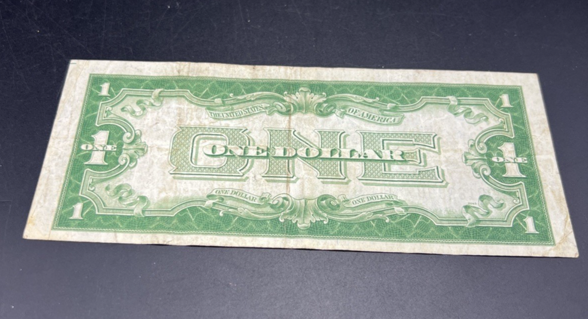 1928 A $1 One Dollar Funny Back US Silver Certificate Blue Seal Fine Circ #978