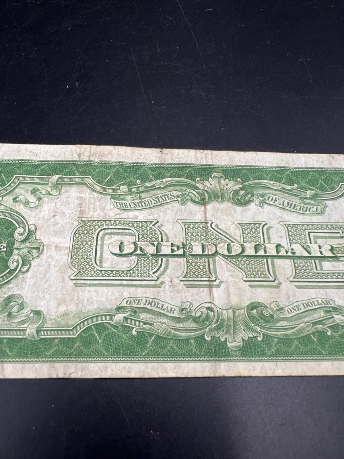 1928 A $1 One Dollar Funny Back US Silver Certificate Blue Seal Fine Circ #978