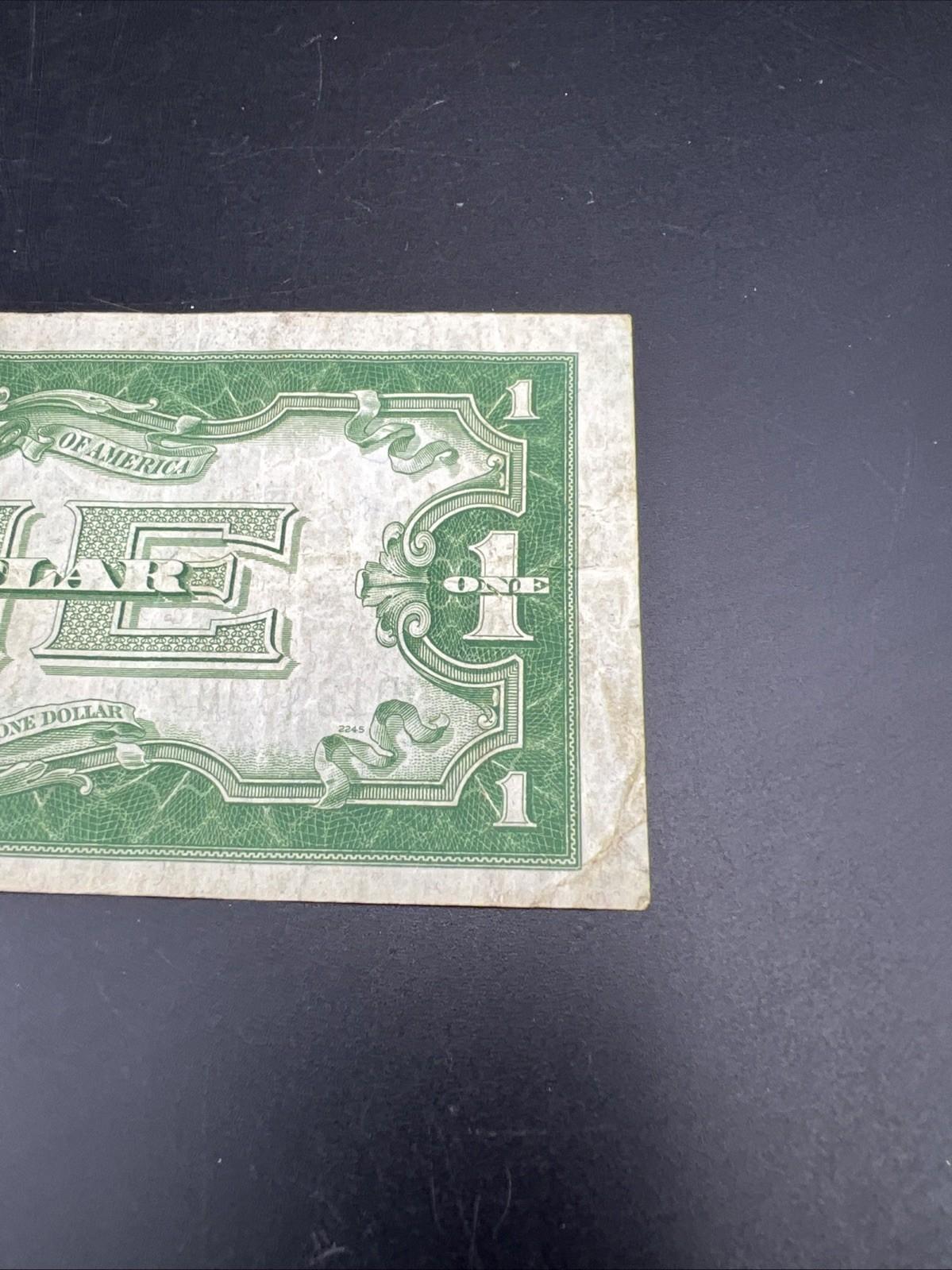 1928 A $1 One Dollar Funny Back US Silver Certificate Blue Seal Fine Circ #978