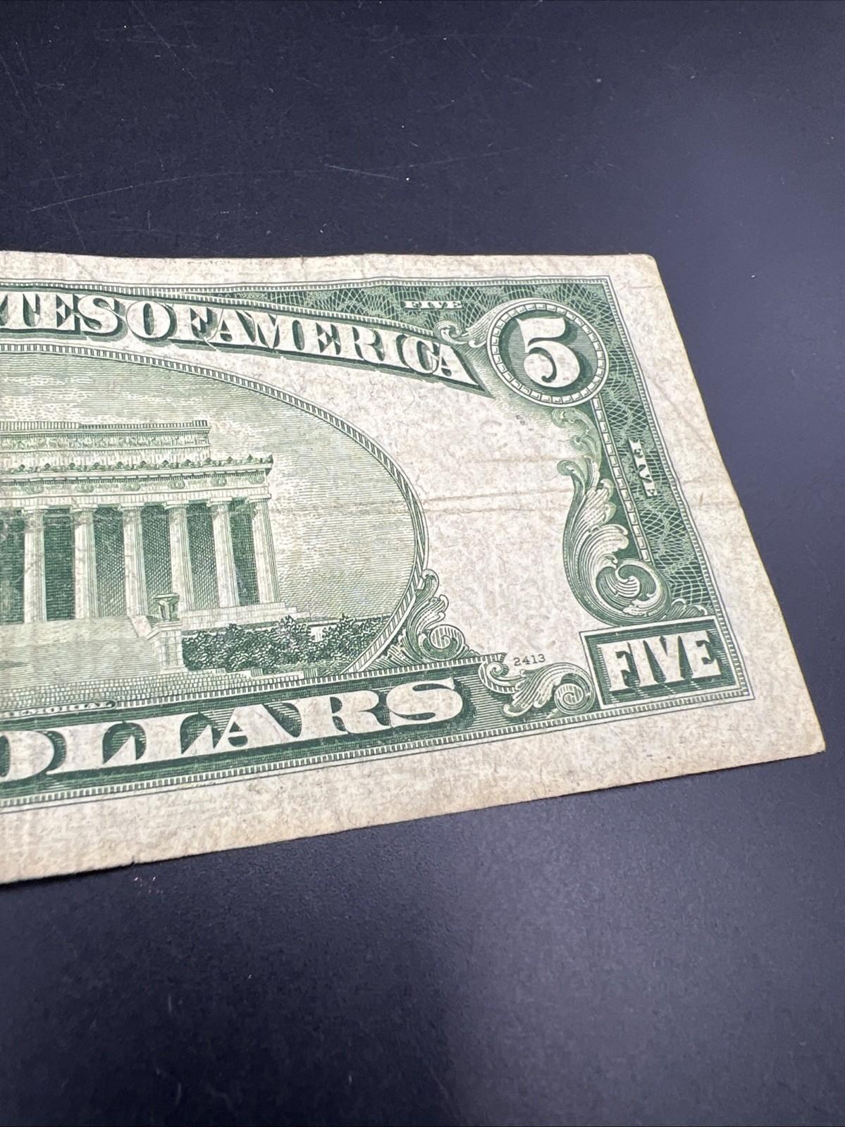 1950 B $5 FRN Federal Reserve Note VG Very Good Circ #799