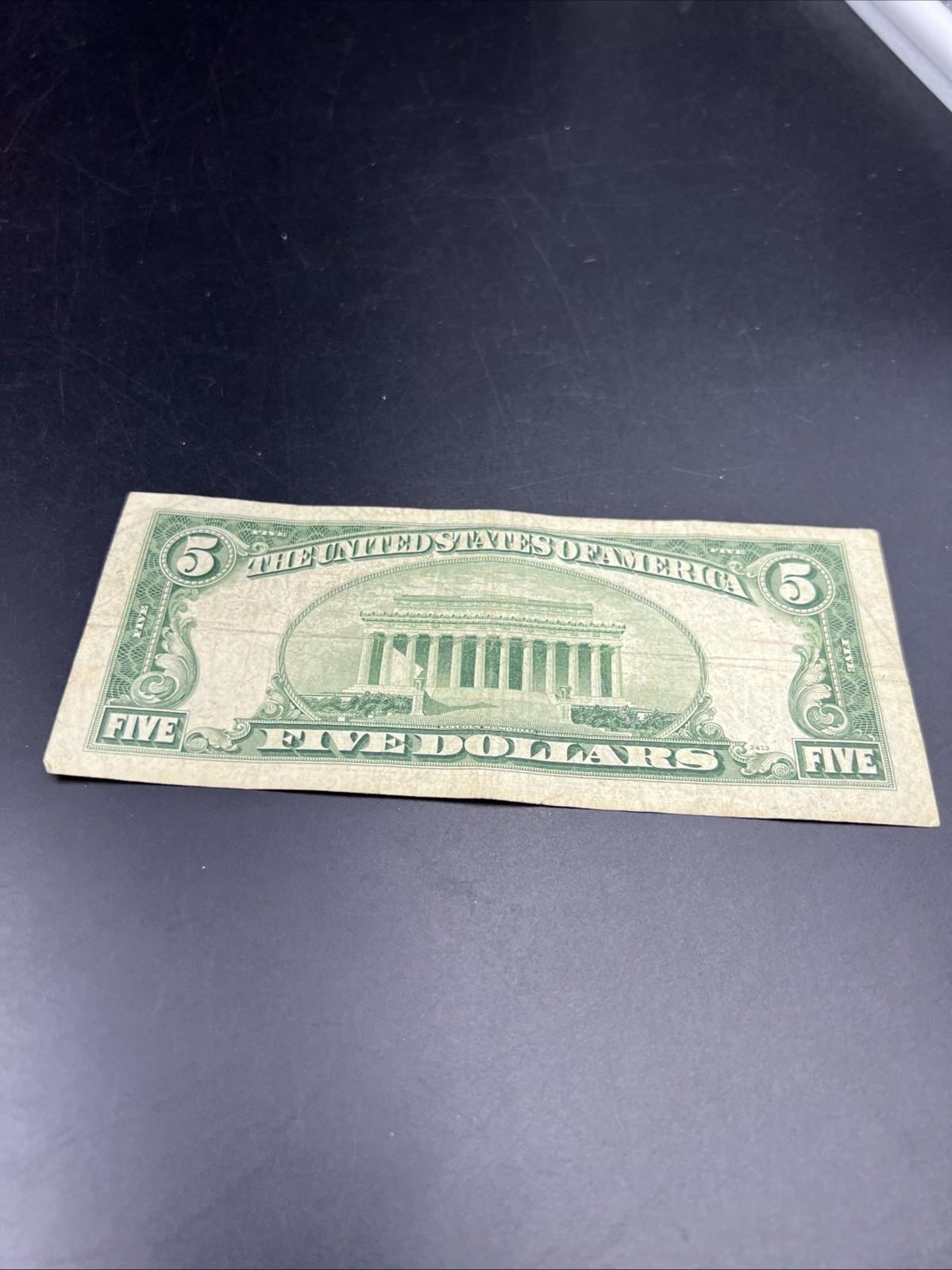 1950 B $5 FRN Federal Reserve Note VG Very Good Circ #799