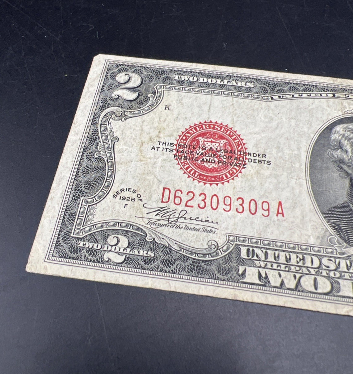 1928 F $2 Two Dollar USN United States Note Choice VG / Fine Circ #309