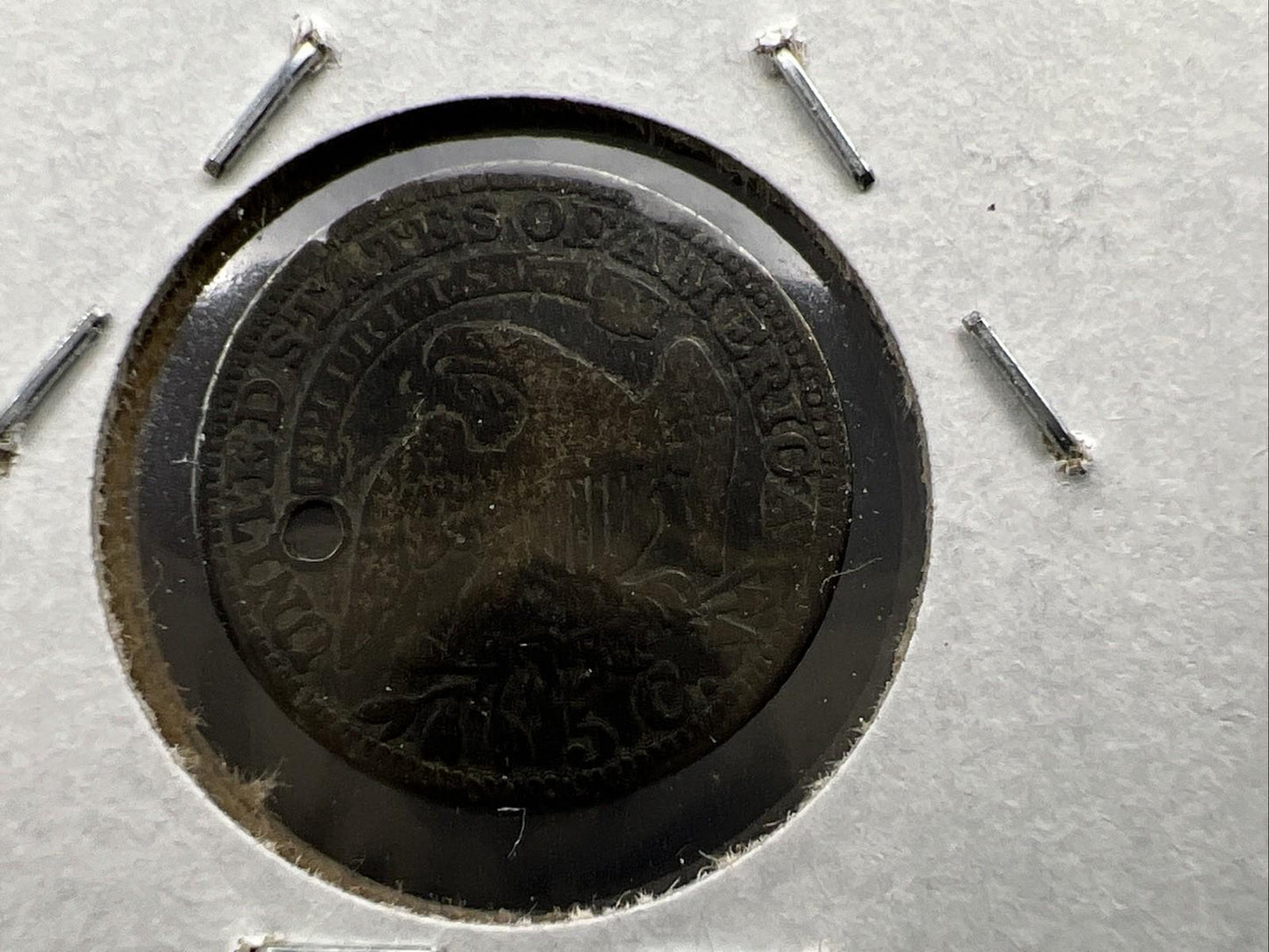 1829 Capped Bust Head Half Dime Coin VG / Fine Details Holed Toned