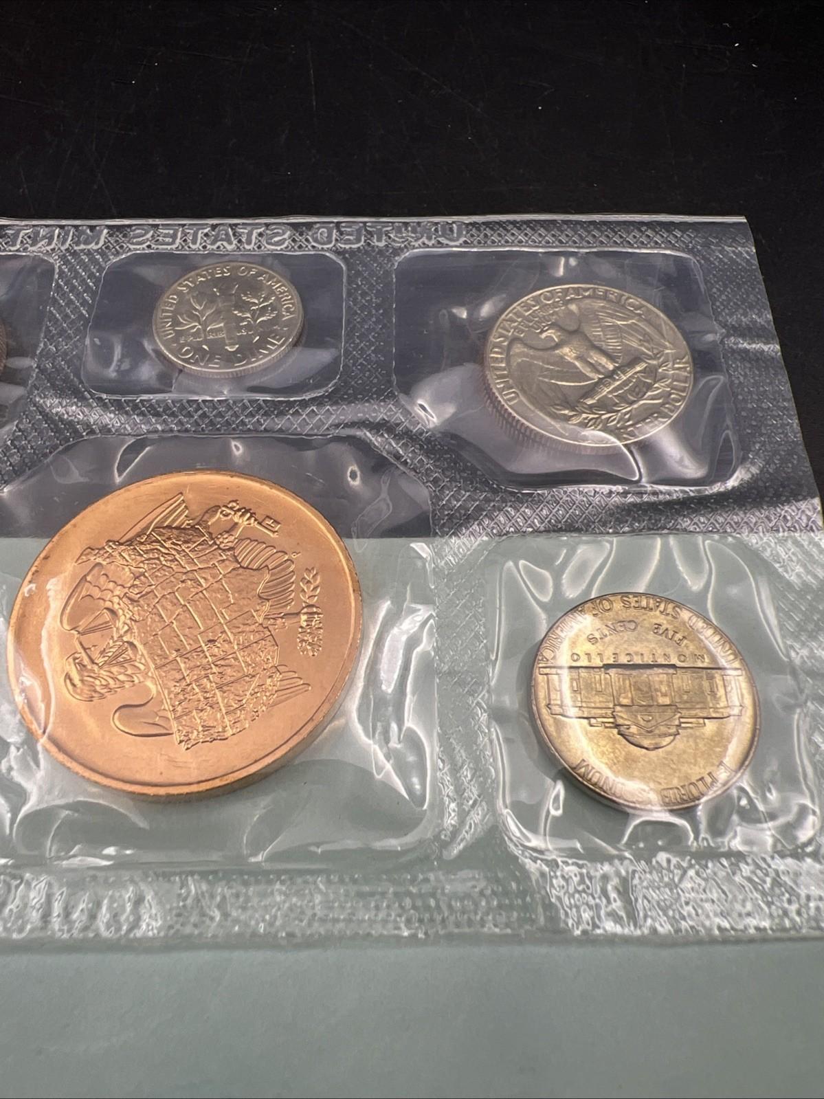 1974 P Denver Mint Souvenir Set Uncirculated Coins and Medal w/ used Envelope