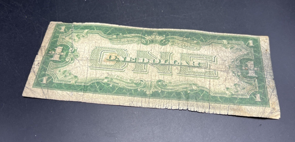 1928 $1 One Dollar Funny Back US Silver Certificate Blue Seal Cull Very Circ #91