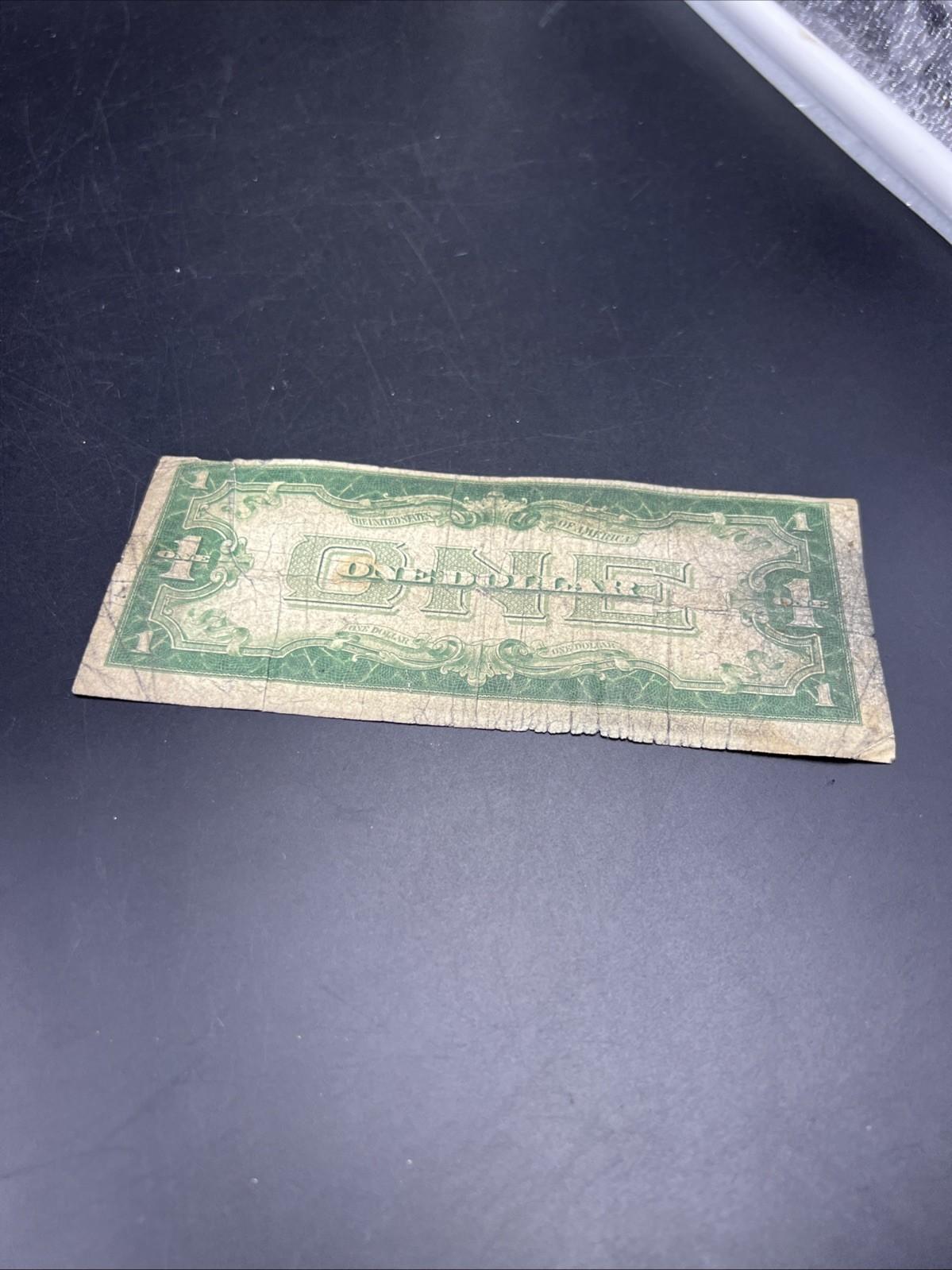 1928 $1 One Dollar Funny Back US Silver Certificate Blue Seal Cull Very Circ #91