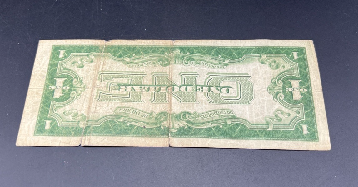1928 $1 One Dollar Funny Back US Silver Certificate Blue Seal Cull Very Circ #09