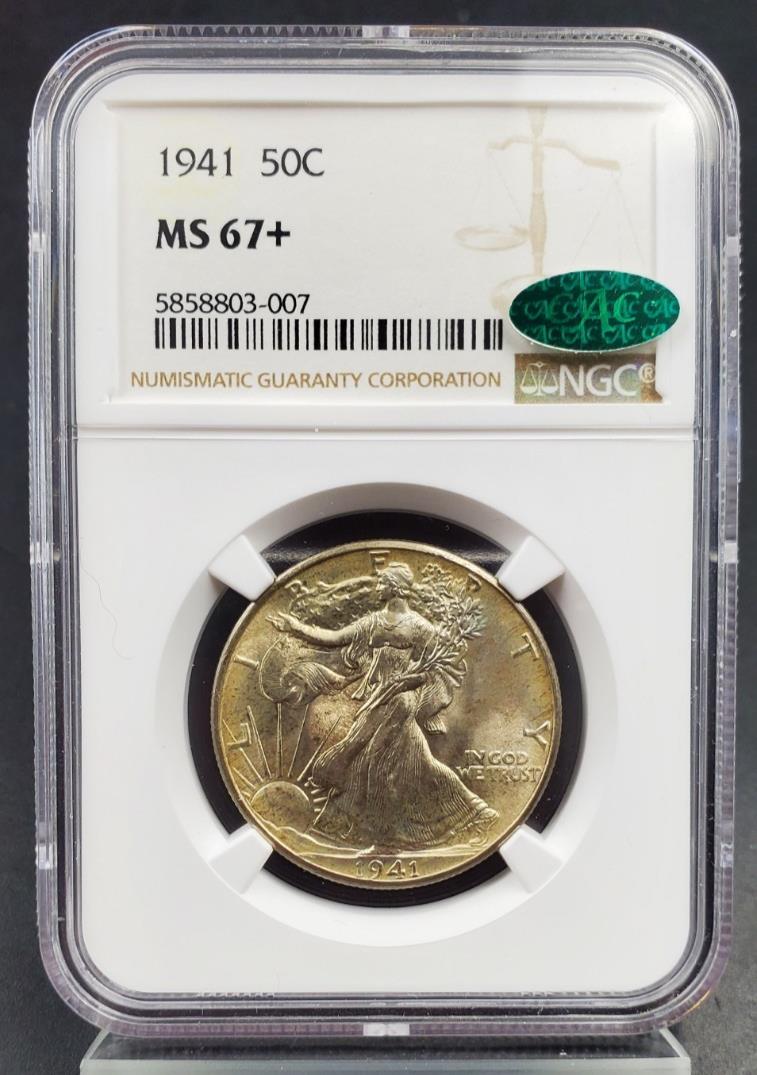 1941 P 50c Walking Liberty Half Dollar NGC MS67 + CAC