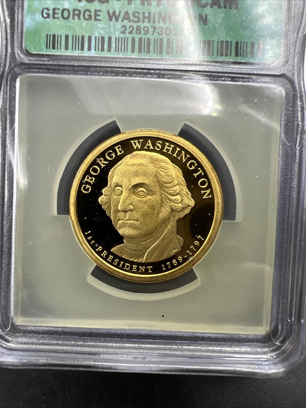 2007 S $1 George Washington Presidential Dollar Proof Coin PR70 DCAM ICG #117
