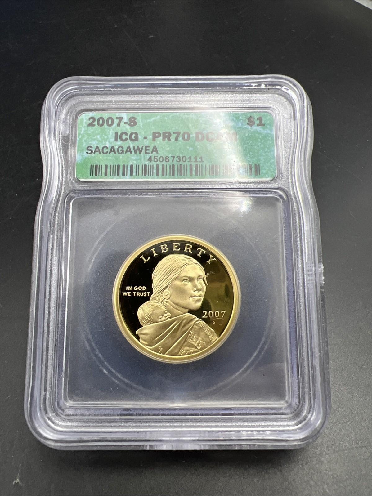 2007 S $1 Sacagawea Native Dollar Proof Coin PR70 DCAM ICG #111