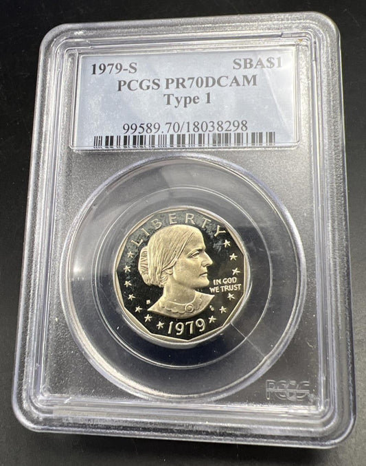1979 S $1 SBA Susan B Anthony Dollar Coin PR70 DCAM Type 1 Variety Some Tone #89