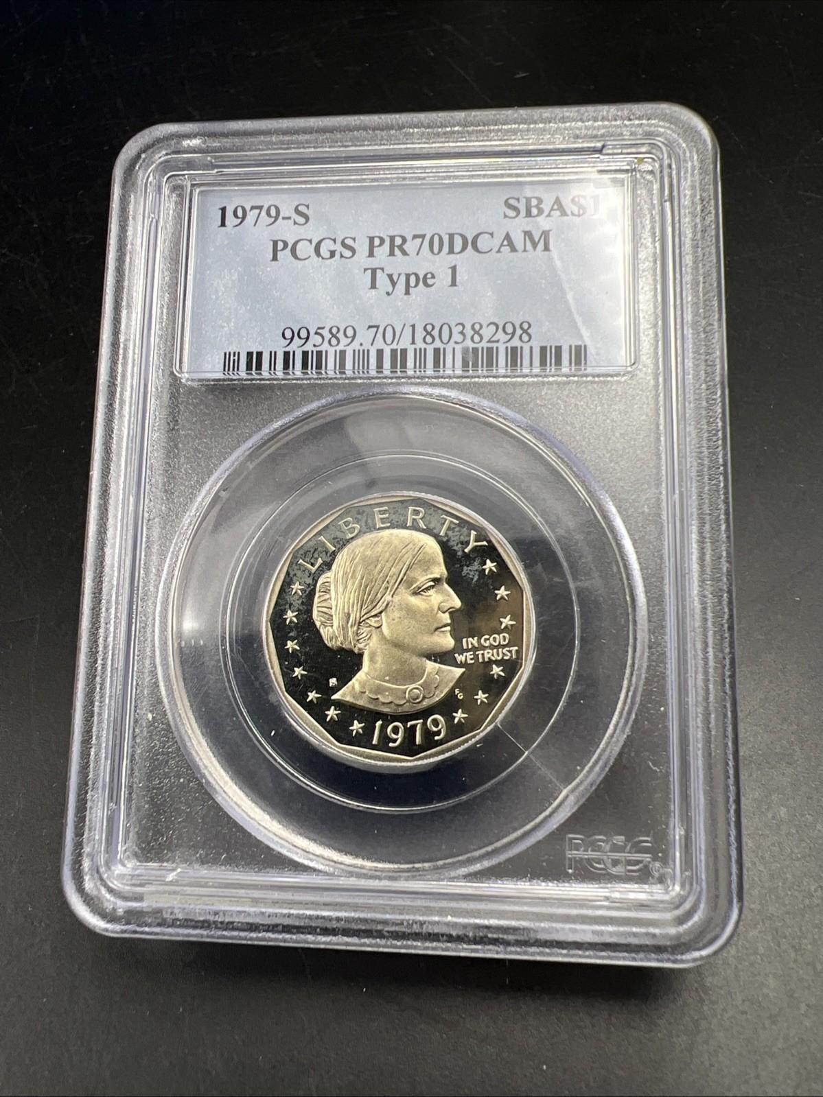 1979 S $1 SBA Susan B Anthony Dollar Coin PR70 DCAM Type 1 Variety Some Tone #89