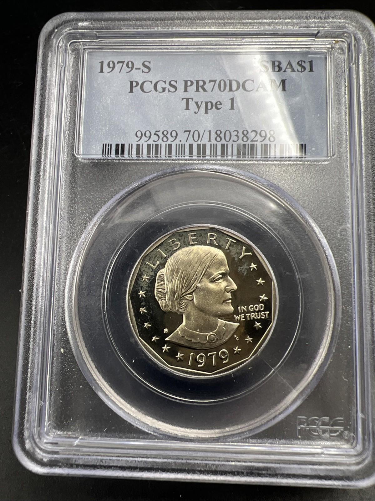 1979 S $1 SBA Susan B Anthony Dollar Coin PR70 DCAM Type 1 Variety Some Tone #89