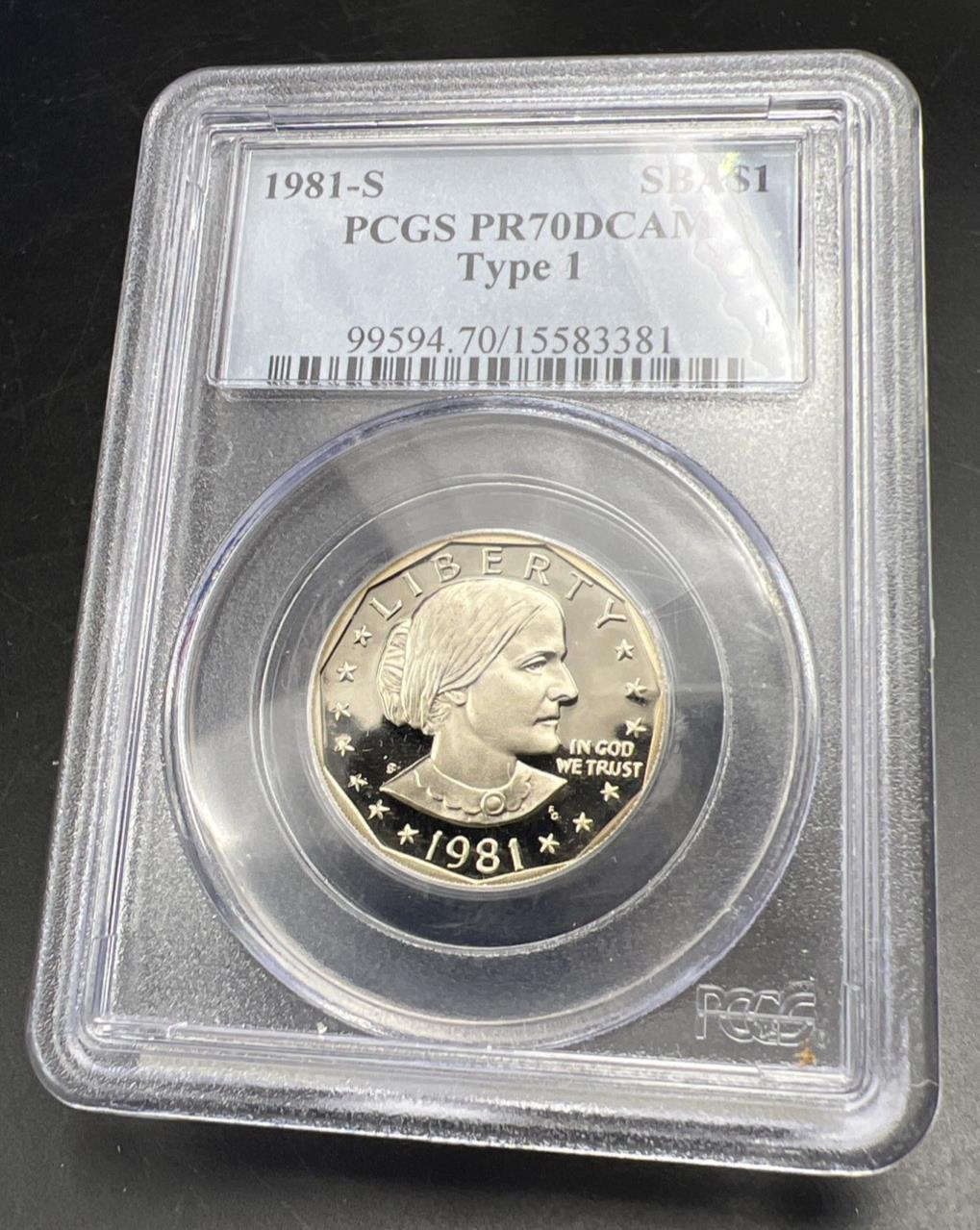 1981 S $1 SBA Susan B Anthony Dollar PCGS PR70 DCAM Type 1 Variety Some Tone #81