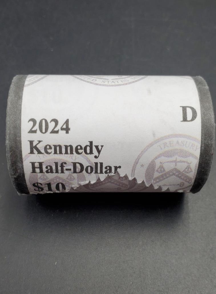 2024 D JFK 50c Kennedy Half Dollar US Mint OBW Roll US 20 Coins BU UNC