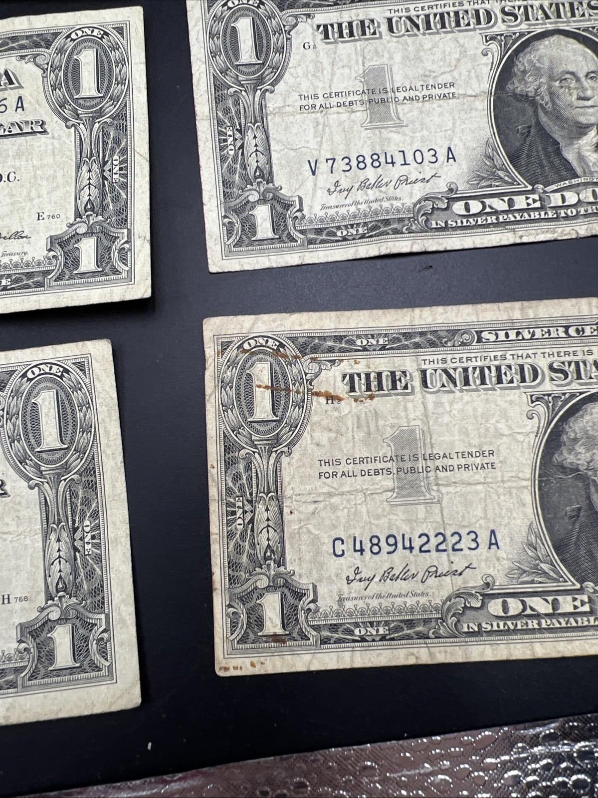 Lot of 10 1957 $1 One Dollar Blue Seal Silver Certificates VG Bills #100