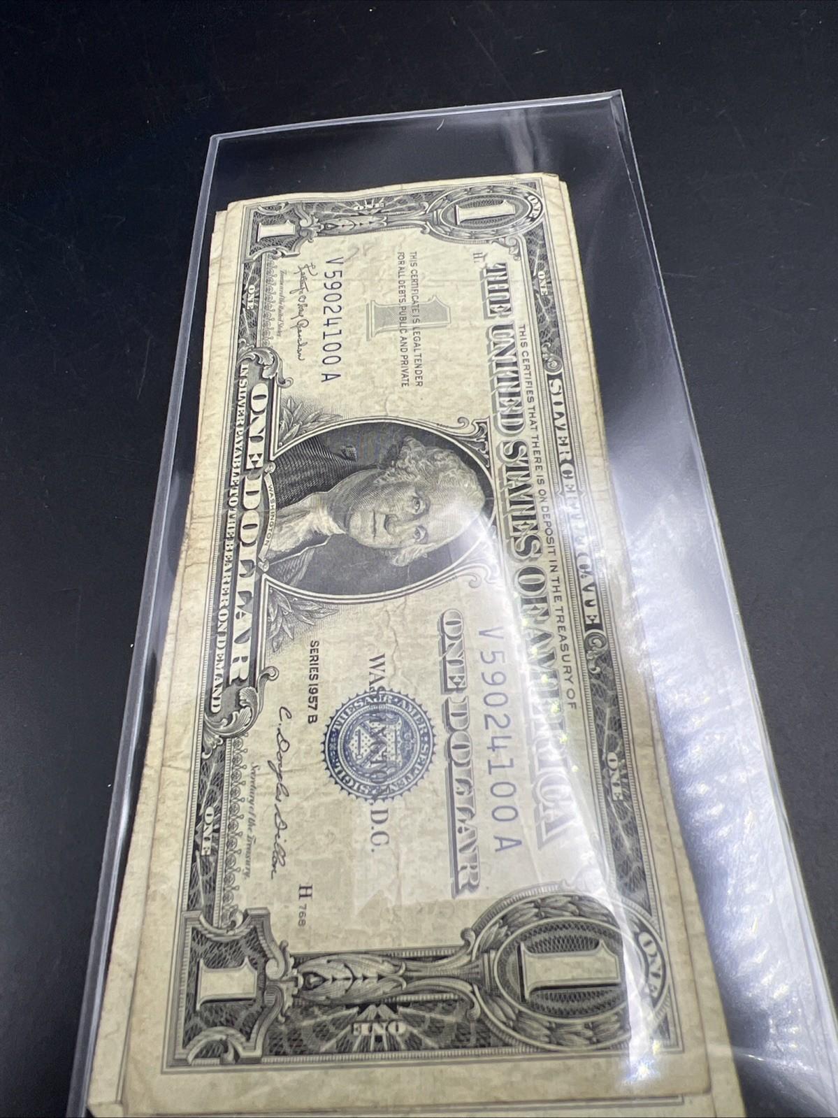 Lot of 10 1957 $1 One Dollar Blue Seal Silver Certificates VG Bills #100