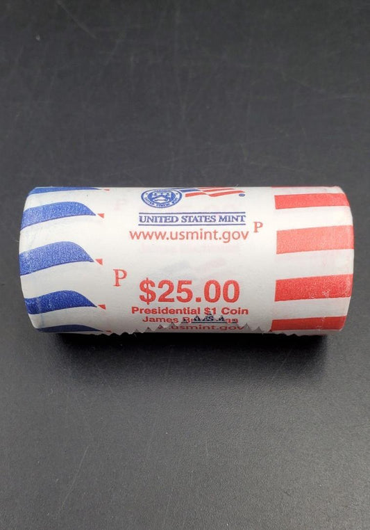 2010 P James Buchanan Presidential Dollar Coin BU Roll $25 UNC U.S. Mint Roll