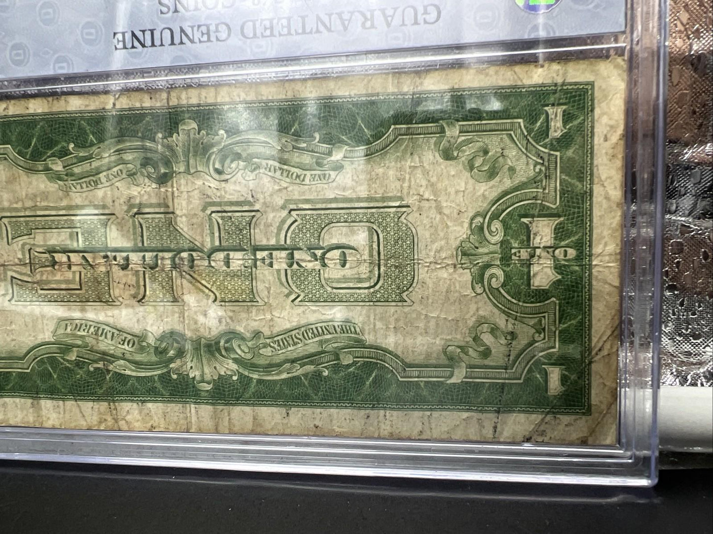 1934 $1 One Dollar Silver Certificate Funny back Note Fine Circ in Plastic Case