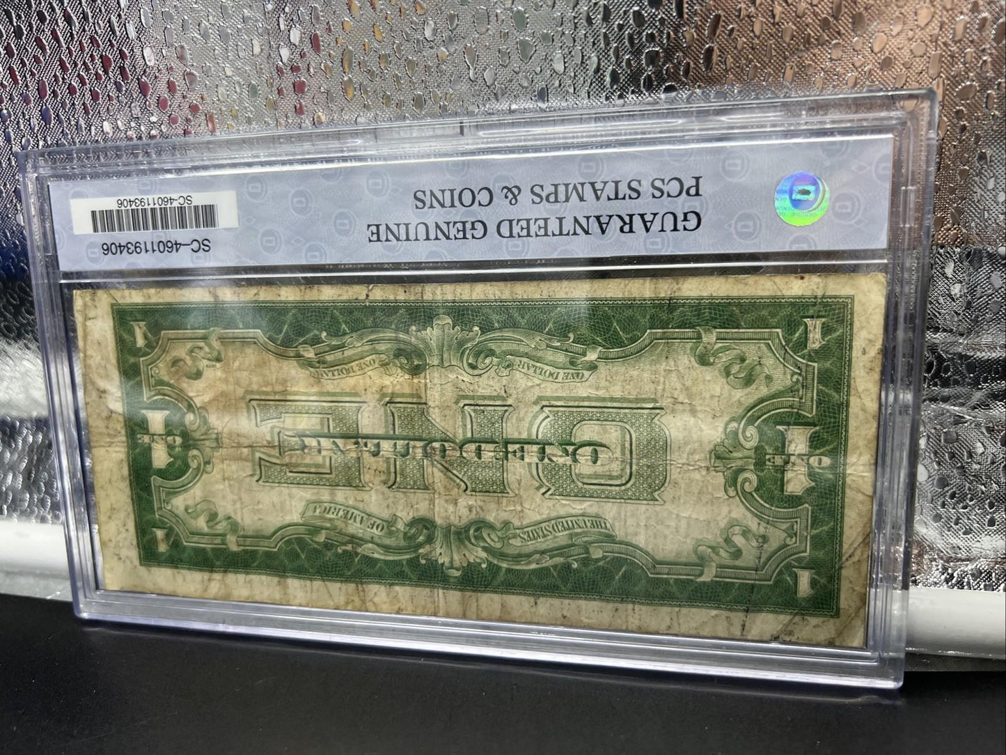 1934 $1 One Dollar Silver Certificate Funny back Note Fine Circ in Plastic Case