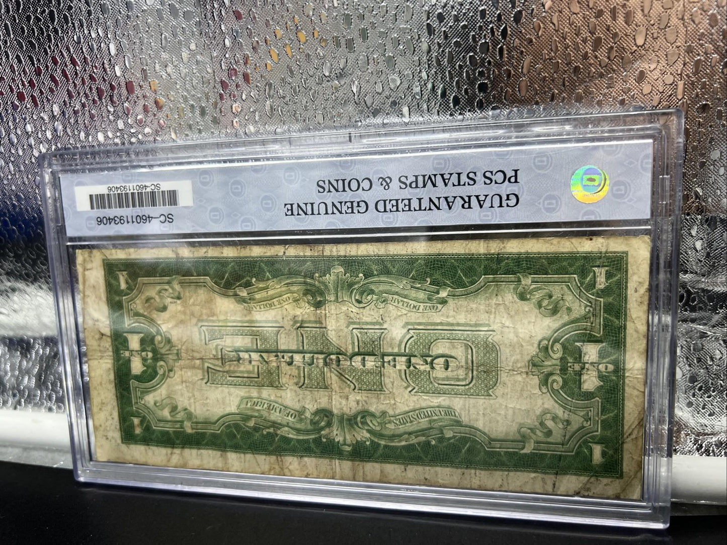 1934 $1 One Dollar Silver Certificate Funny back Note Fine Circ in Plastic Case