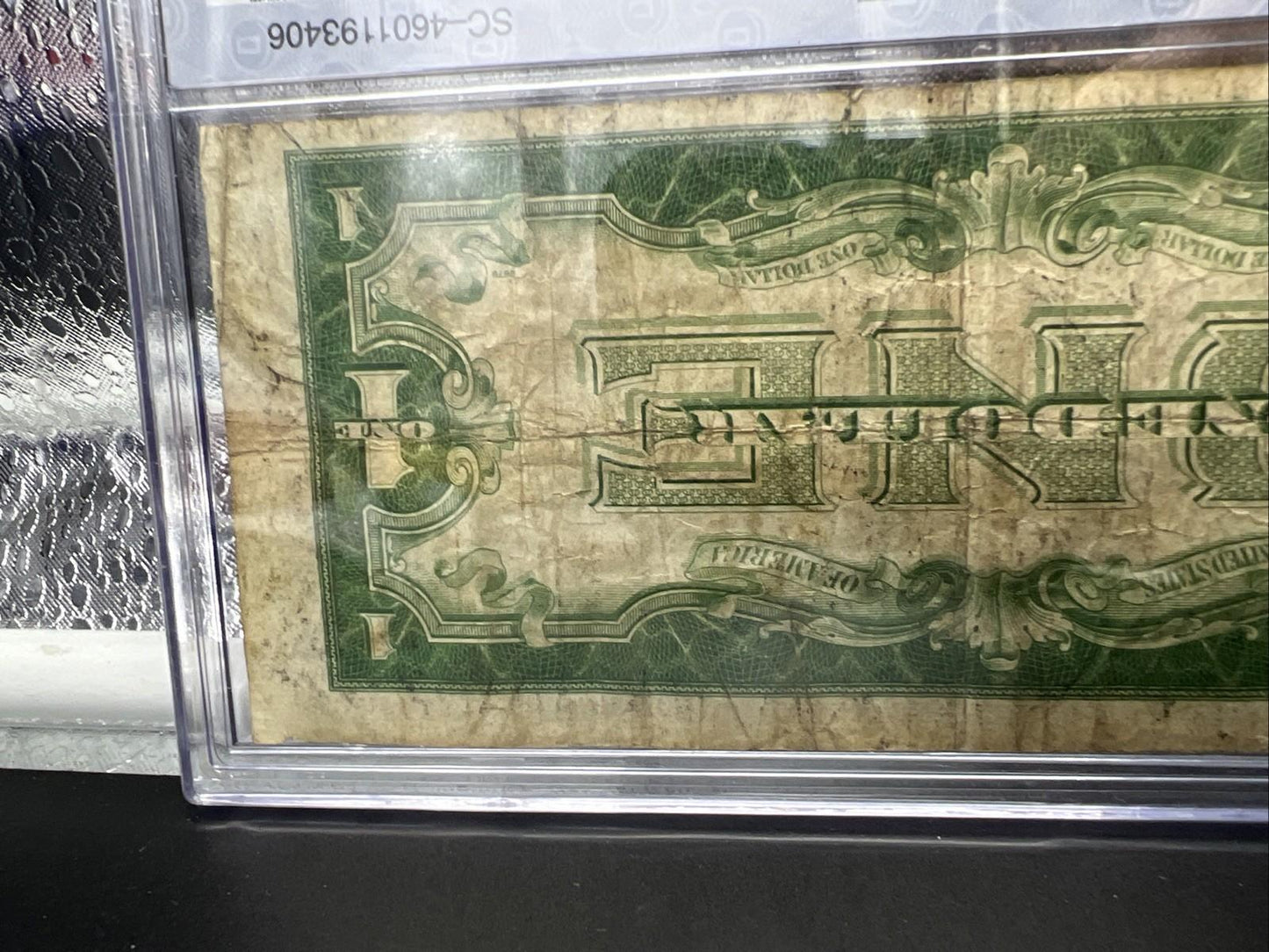 1934 $1 One Dollar Silver Certificate Funny back Note Fine Circ in Plastic Case