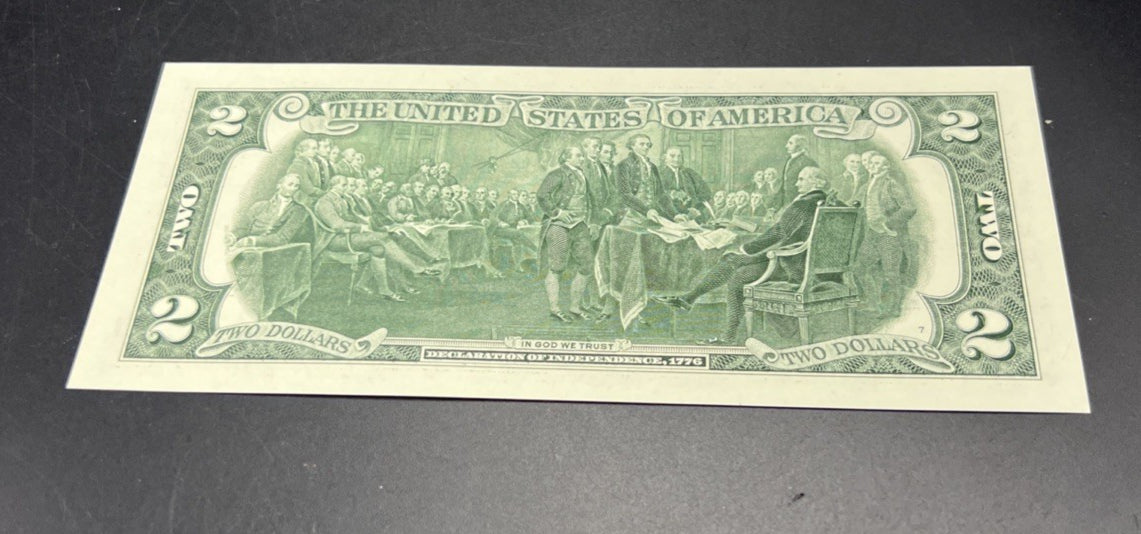 2017 $2 Bison Colorized FRN Federal Reserve Note 1901 USN Tribute UNC #579