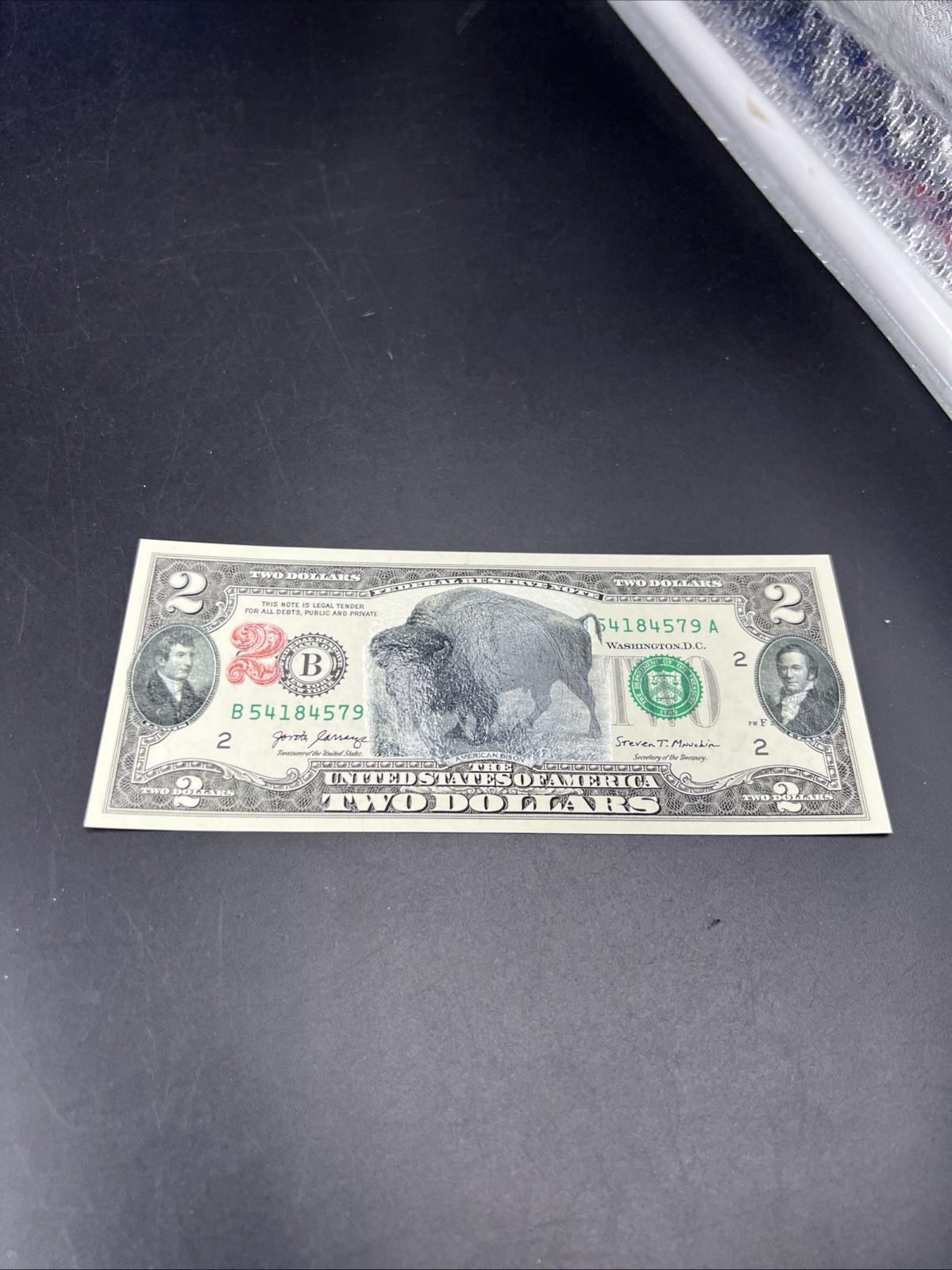 2017 $2 Bison Colorized FRN Federal Reserve Note 1901 USN Tribute UNC #579