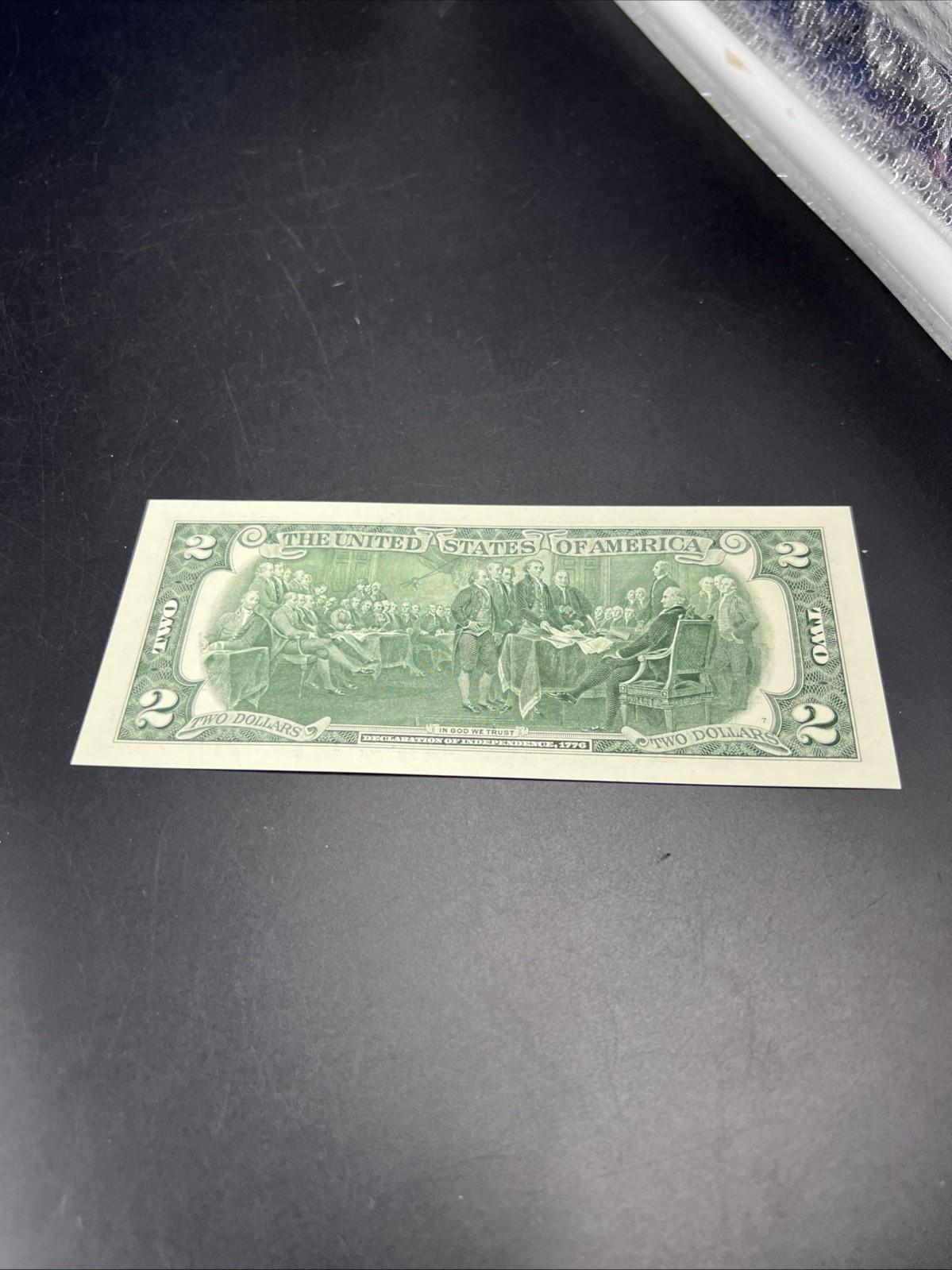 2017 $2 Bison Colorized FRN Federal Reserve Note 1901 USN Tribute UNC #579