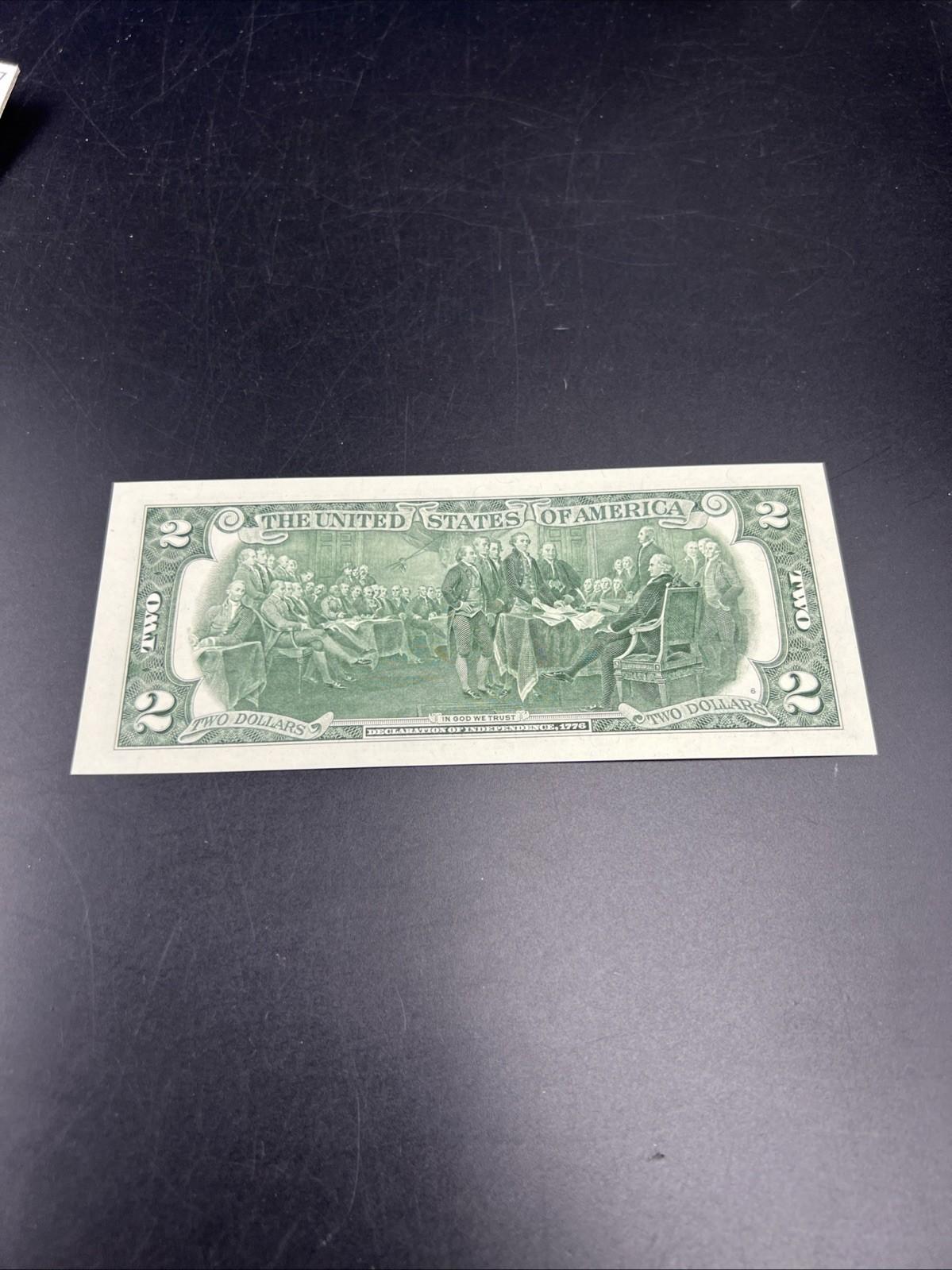 2017 $2 Bison Colorized FRN Federal Reserve Note 1901 USN Tribute UNC #580