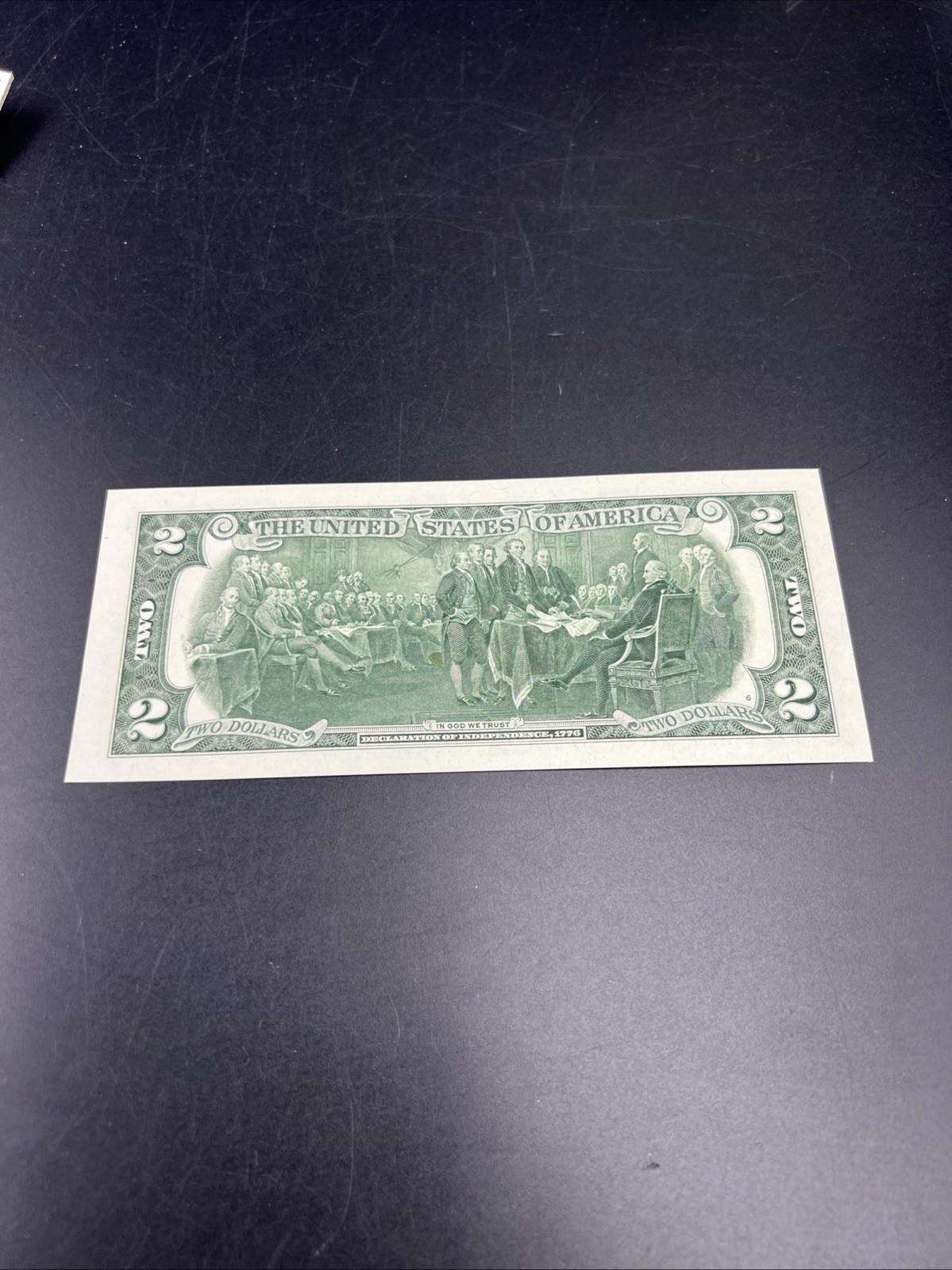 2017 $2 Bison Colorized FRN Federal Reserve Note 1901 USN Tribute UNC #580