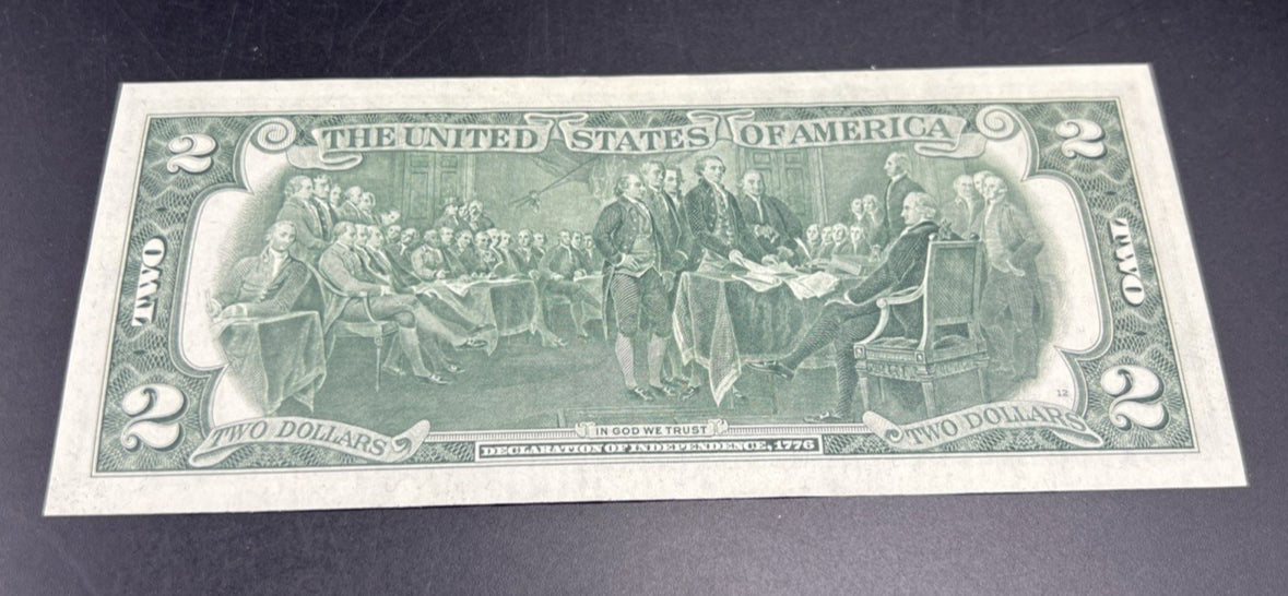 1976 $2 Two Dollar FRN Federal Reserve Note #619 AU About UNC Bicentennial Bill