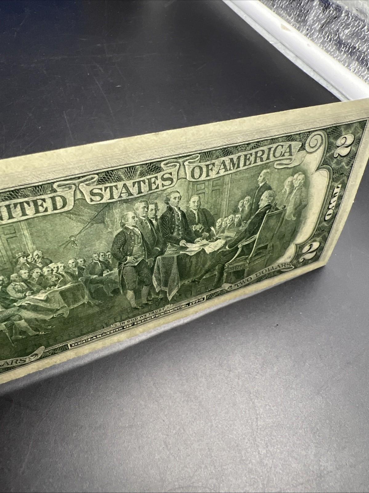 1976 $2 Two Dollar FRN Federal Reserve Note #619 AU About UNC Bicentennial Bill