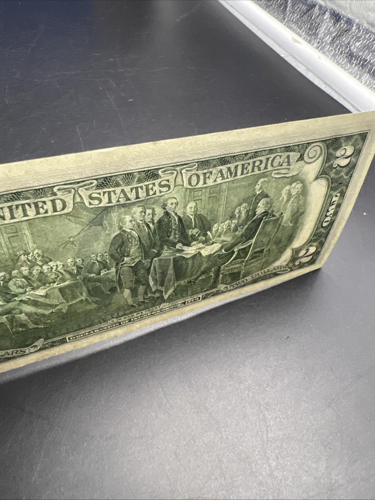 1976 $2 Two Dollar FRN Federal Reserve Note #619 AU About UNC Bicentennial Bill