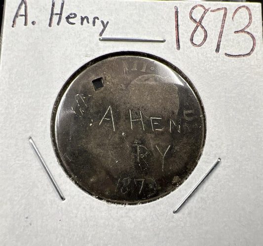 No Date Spanish Kingdom Pillar 2 Reals Fair Details Graffiti " S A Henry 1973 "