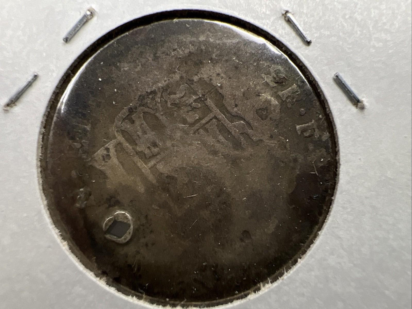 No Date Spanish Kingdom Pillar 2 Reals Fair Details Graffiti " S A Henry 1973 "