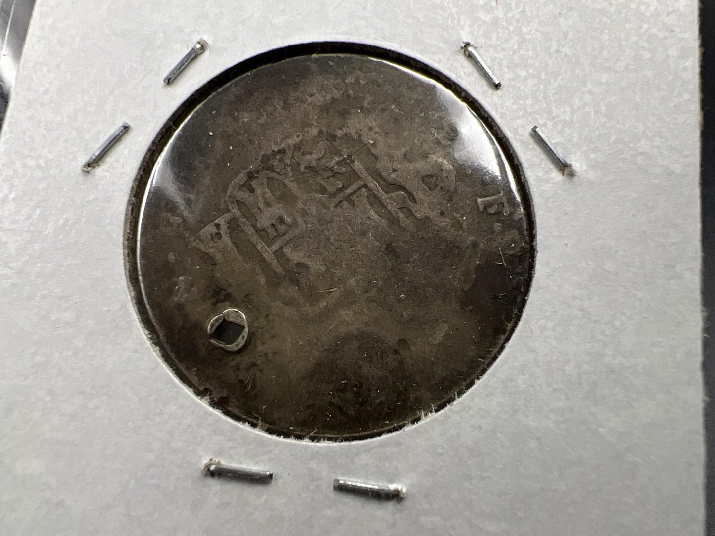 No Date Spanish Kingdom Pillar 2 Reals Fair Details Graffiti " S A Henry 1973 "