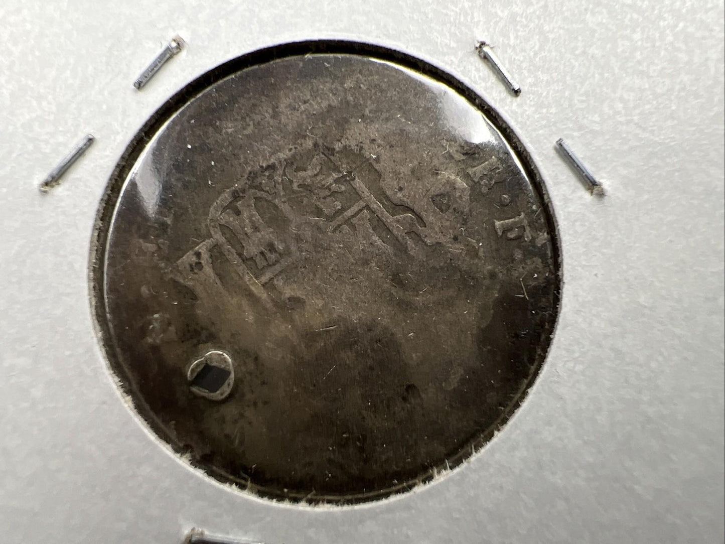 No Date Spanish Kingdom Pillar 2 Reals Fair Details Graffiti " S A Henry 1973 "