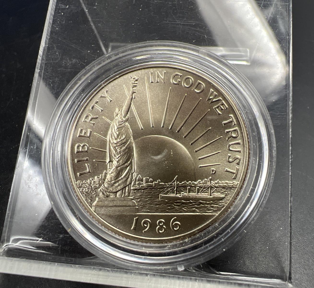1986 D Statue of Liberty 50c Business Copper Nickel Clad Gem BU Half Dollar SK#A
