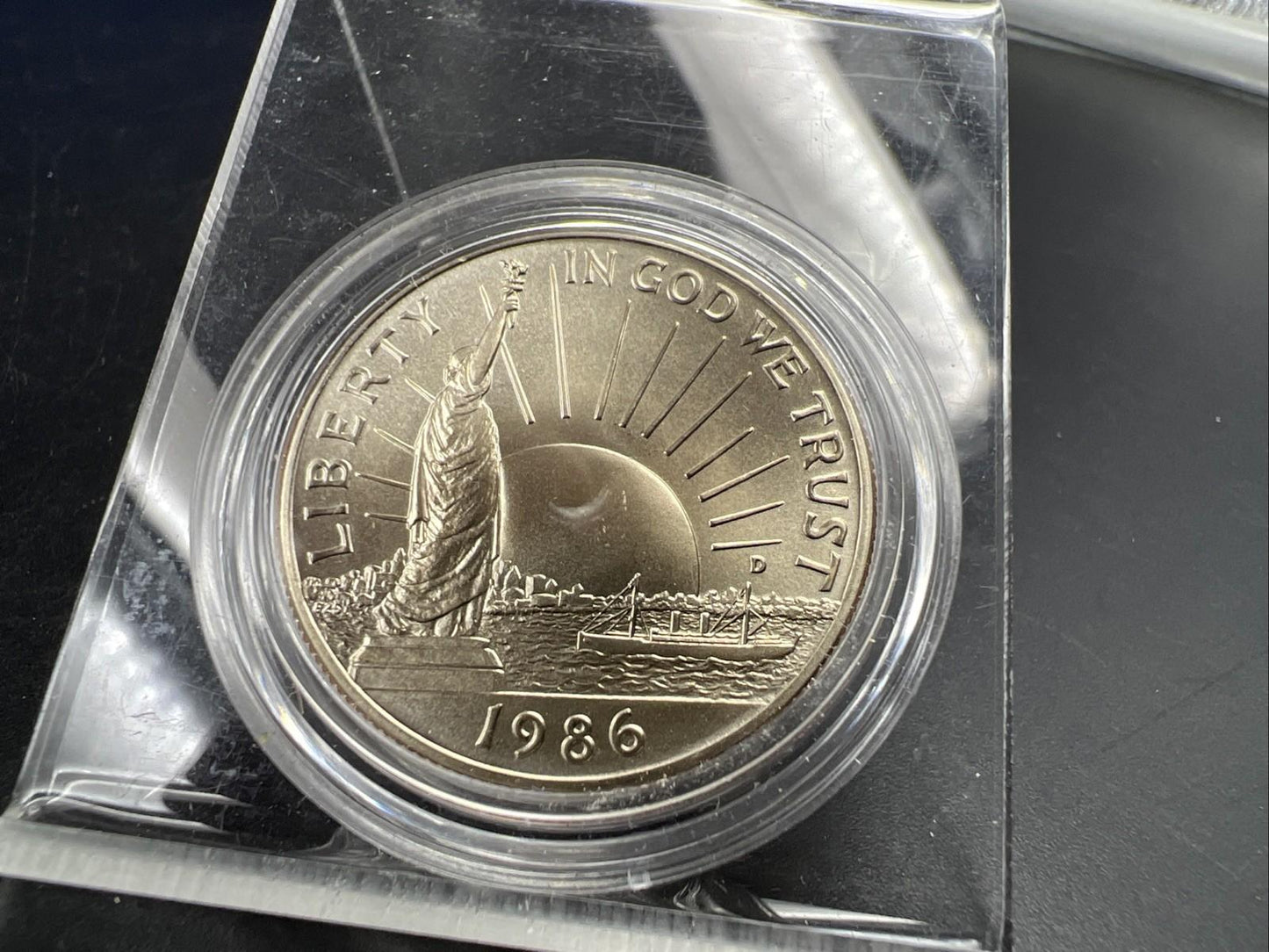 1986 D Statue of Liberty 50c Business Copper Nickel Clad Gem BU Half Dollar SK#A