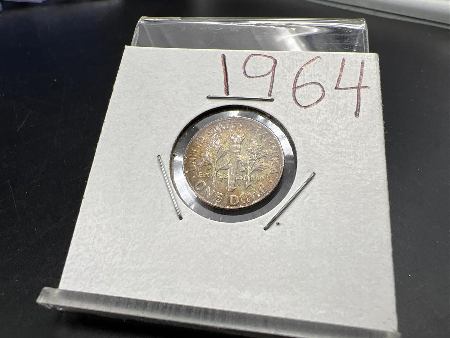 1964 10c Roosevelt Silver Dime Coin Neat Toning Reverse SK#A1a