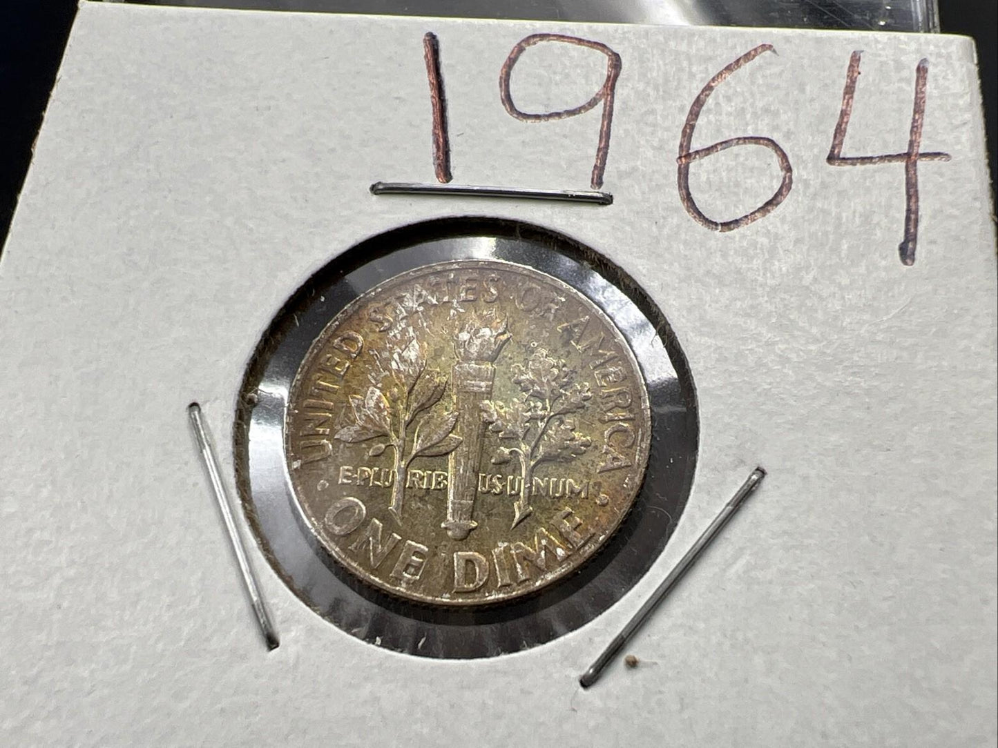 1964 10c Roosevelt Silver Dime Coin Neat Toning Reverse SK#A1a